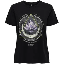 Only Onllucy Reg S/S Top JRS Noos Schwarz/Print:Lotus XS