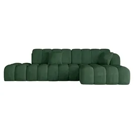 altdecor Ecksofa Cord mit Schlaffunktion 3-Sitzer Grün