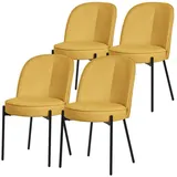 ML-DESIGN Polsterstuhl Esszimmerstühle mit Rückenlehne moderne Design Lounge Küchenstühle (4 St), Esstischstühle 4er Set Senf Küchenstuhl Stahl Polyester bis 120 kg gelb