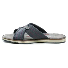 Mustang Herren Pantolette mit lässigem Kreuzriemen 26M0101001, Größe:45 EU, Farbe:Blau - Blau - 45