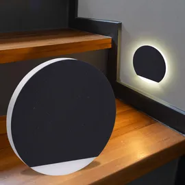 Longlife LED LED Treppenleuchte Rund Schwarz