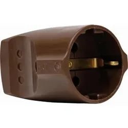 Kopp 183206004 Kunststoff-Schutzkontakt-Kupplung, bruchfest, für Kabelquerschnitt bis 3x1, 5mm2, Farbe: braun - 25 Stück