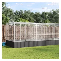 vidaXL Voliere mit Erweiterung Silbern 832x207x212 cm Stahl