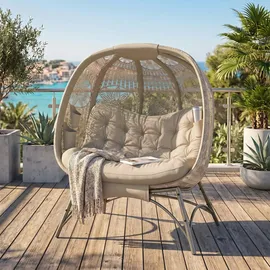 Outsunny Gartenstuhl 126 x 90 x 142 cm Sand