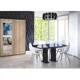 ALTDECOR Esstisch ausziehbar, ideal als Küchentisch, Esszimmertisch - oder Wohnzimmertisch, solide Konstruktion aus Möbelplatte, 120 -160x80x75 c... - Schwarz