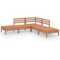 vidaXL 5-tlg Garten-Lounge-Set Massivholz Kiefer Honigbraun