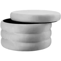 Tectake tectake® Sitzhocker mit Stauraum, rund, weicher, pflegeleichter Bezug, 67 x 42 cm