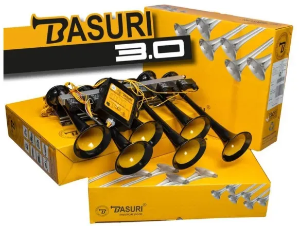 Musikalische Hupe/Klaxon BABY SHARK, LA CUCARACHA und 18 weitere Melodien, 12 V, super leistungsstark, +130 dB, für Auto, Lkw, T