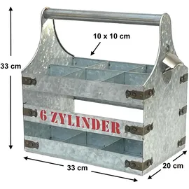 DanDiBo Ambiente Flaschenkorb Weinträger Metall mit Öffner 33 x 20 x 33 cm silber