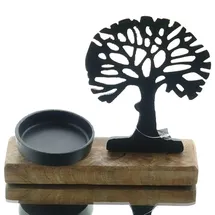 Riffelmacher & Weinberger Kerzenständer Riffelmacher Baum mit Teelichthalter Holz Schwarz