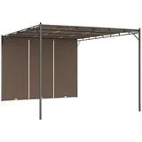 vidaXL Gartenpavillon mit Seitenvorhang 4x3x2,25 m Taupe