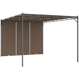 vidaXL Gartenpavillon mit Seitenvorhang 4x3x2,25 m Taupe