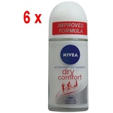 NIVEA Dry Comfort Roll-On 6 x 50 ml