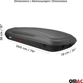 Omac Dachbox Dachkoffer Gepäckbox 480 Liter Carbonlook Abschließbar Autobox