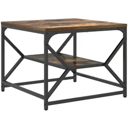 vidaXL Couchtisch mit Regal in Rauch-Eiche 51x50x40 cm aus Faserholz