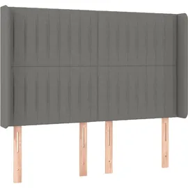 vidaXL Boxspringbett mit Matratze & LED Dunkelgrau 140x200 cm Stoff