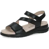 CAPRICE Damen Sandalen flach aus Leder Bequem, Schwarz (Black Nappa), 38 EU