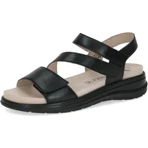 CAPRICE Damen Sandalen flach aus Leder Bequem, Schwarz (Black Nappa), 38 EU