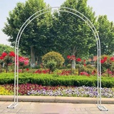 NUACOS Rosenbogen Metall, Gartenbogen, Rosenbögen für Rosen und Kletterpflanzen, Gartenlaube Pergola Spalier für Indoor/Outdoor, Geburtstag Hochzeit Party Dekoration,Weiß,200x230x40cm