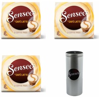 SENSEO Kaffeepads Premium Set Café Latte 3er Pack Kaffee je 8 Pads mit Paddose