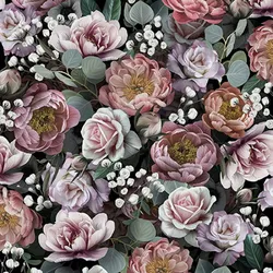 Ambiente 20 Servietten Papier 33x33cm 3-lagig - hochwertige Einweg Papierservietten Rosenmotiv Pfingstrosen Vintage Motiv Blumen Partyservietten Tischdeko