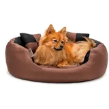 LIONTO Hundekissen 4-in-1 S 65 x 50 cm schwarz/braun