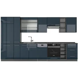 Vicco Küchenzeile Fame-Line 355 x 81,6 x 60 cm Dunkelblau/Grau