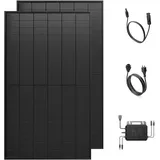 Solakon 1000W Balkonkraftwerk - Balkonkraftwerk 800W komplett Steckdose - neuester 800 Watt Wechselrichter - Solaranlage Komplettset, 500W bifaziale Solarmodule inkl Zubehör - 5m Kabel, Ohne Halterung
