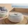vente-unique Whiteheaven Gartenbeistelltisch rund Polyrattan elfenbeinweiß