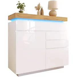 stilvora Sideboard 110 x 115 x 39 cm Weiß