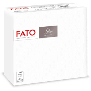 Fato, Einweg-Papierservietten, Weichheit und Sanftheit, Packung mit 40 Servietten, Größe 38x38 gefaltet in 4, 2-lagig, Farbe Weiß, 100% reines Zellulosepapier, FSC-zertifiziert