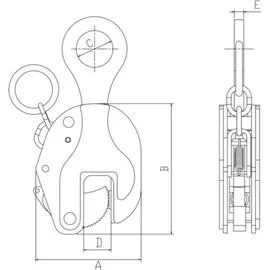 Planeta Hebeklemme Stahl 0-22 mm blau Tragfähigkeit 1000 kg