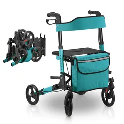 Aluminium Rollator Vital mit Sitz - Petrol