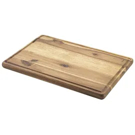 Metaltex Schneidebrett aus Akazienholz mit Saftrille, 39 x 26 x 2 cm,