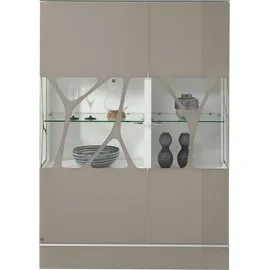 LEONARDO Highboard »Cube«, mit Sicherheitsglas und edlem MDF Holz, Höhe157 cm