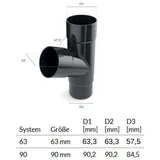 boni-shop T-Stück 63 mm graphit