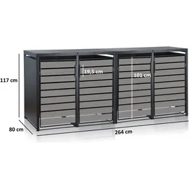 Zelsius Mülltonnenbox 4er 120-240 l anthrazit