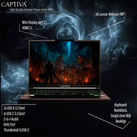 Captiva Advanced Gaming I94-386GE 16'' Intel Core i7-14650HX 16 GB RAM 1 TB SSD RTX 5060 Win11 Home