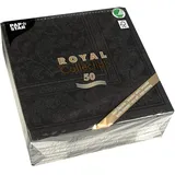 Papstar Servietten ROYAL Collection 1/4-Falz 40 x 40 schwarz "Ornaments"