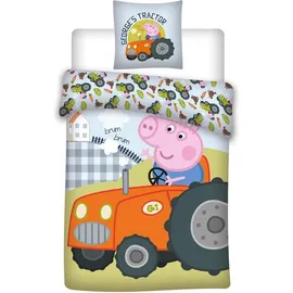 BrandMac Peppa Pig Georges Traktor Blau 100 x 135 cm + 40 x 60 cm