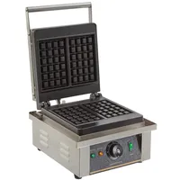GastroHero Waffeleisen für Belgische Waffeln I Profi-Waffeleisen aus Edelstahl AISI 430 I Backfläche für 2 Belgische Waffeln I Temperaturregelung I Waffelautomat für Gastronomie
