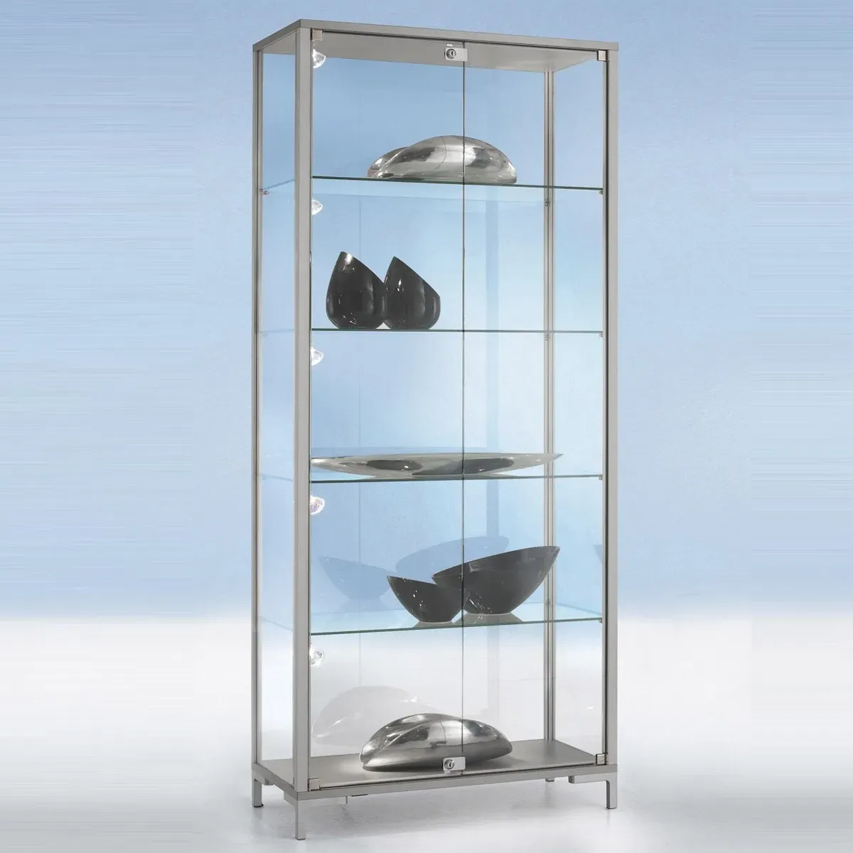 Glasvitrine Sicherheitsglas mit Drehflügeltüren abschließbar