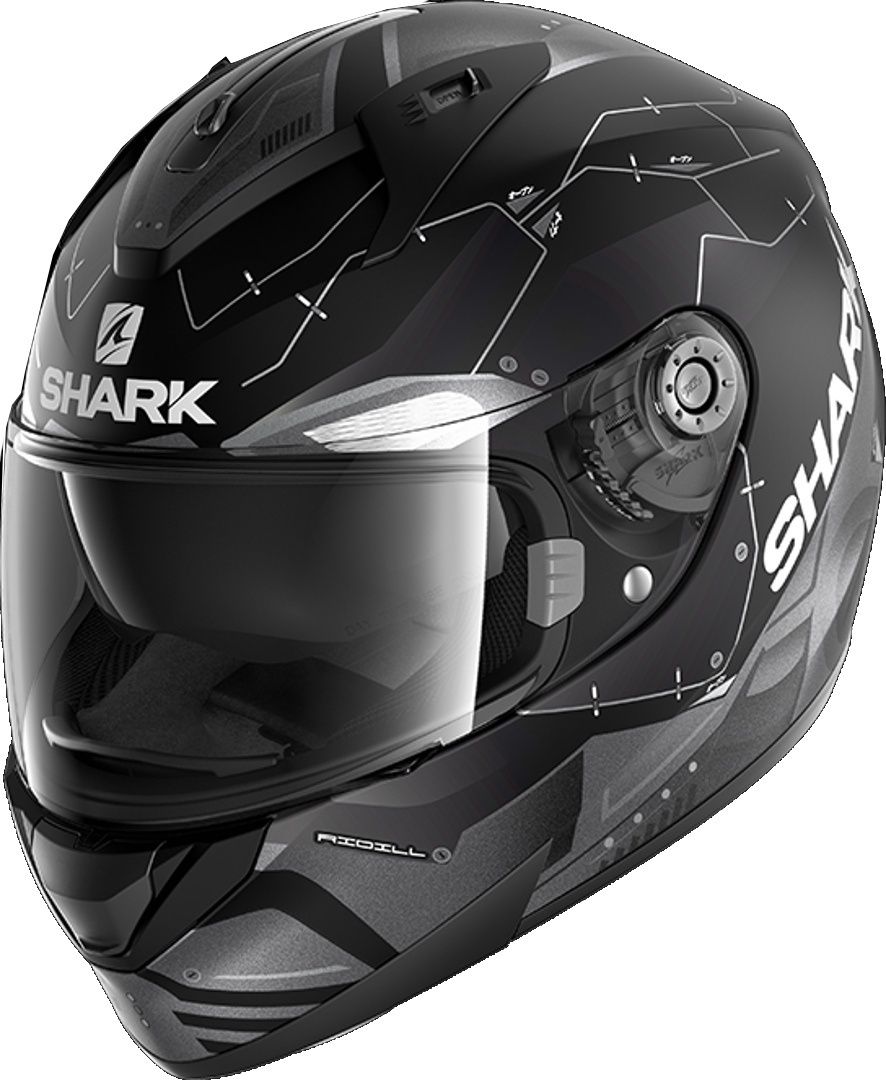Shark Ridill Mecca Helm, schwarz-grau, Größe XS