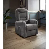 sit&more TV-Sessel Morten Kunstleder 76 x 115 x 78 cm Grau mit Motor und Aufstehhilfe