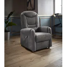 sit&more TV-Sessel Morten Kunstleder 76 x 115 x 78 cm Grau mit Motor und Aufstehhilfe