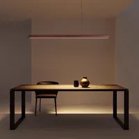 LED Pendelleuchte esstisch holz dimmbar, moderne LED Hängeleuchte mit Fernbedienung, höhenverstellbar moderne Linear design wohnzimmerlampe hängend für esszimmer büro Küche lampe (Holz-1, L100cm)