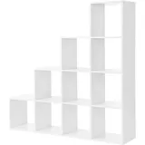 VASAGLE Bücherregal weiß 129,5 x 29,0 x 129,5 cm
