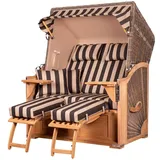 Mr. Deko bene living Strandkorb Komplettset Schaalsee Teak PE grau Modell 581