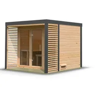 Karibu Saunahaus Ares 3 - Hybridhaus mit Metallrahmen -