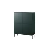 Selsey Highboard 100 x 122 cm Dunkelgrün / Schwarz